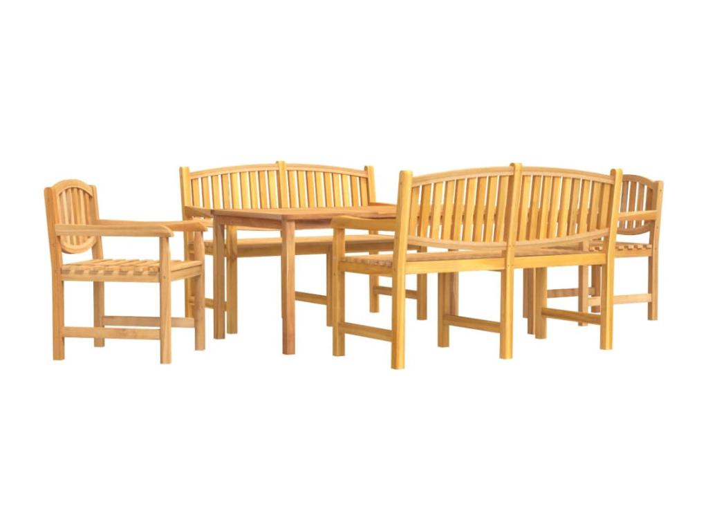 Ensemble à manger de jardin 5pcs Bois de teck massif TBUS04183