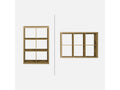 Etagère bibliothèque 2 niveaux 6 compartiments- effet bois de manguier- L 111.2 x P 39 x H 76cm ONUY15232