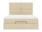 Cadre de lit avec matelas crème 140x200 cm tissu CTYK92943