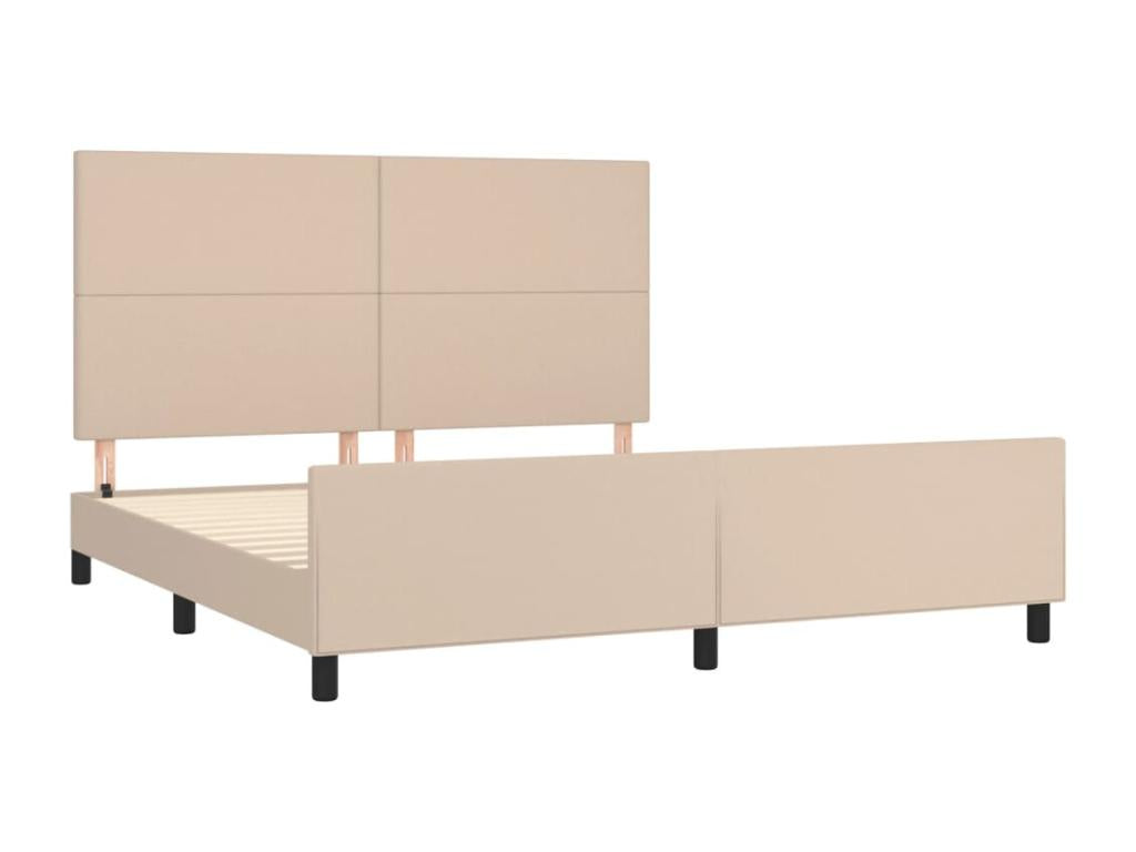 Cadre de lit avec tête de lit Cappuccino 160x200 cm Similicuir FEEC00945