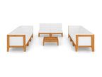 Salon de jardin 9 pcs avec coussins Bois d'Boisona solide CMJI03302