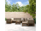 Salon de jardin 10 pcs avec coussins marron miel bois massif WIQY38176