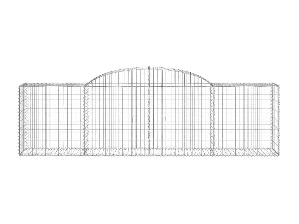 Paniers à gabions arqués 3 pièces 300x50x80/100 cm fer galvanisé LGZJ46033