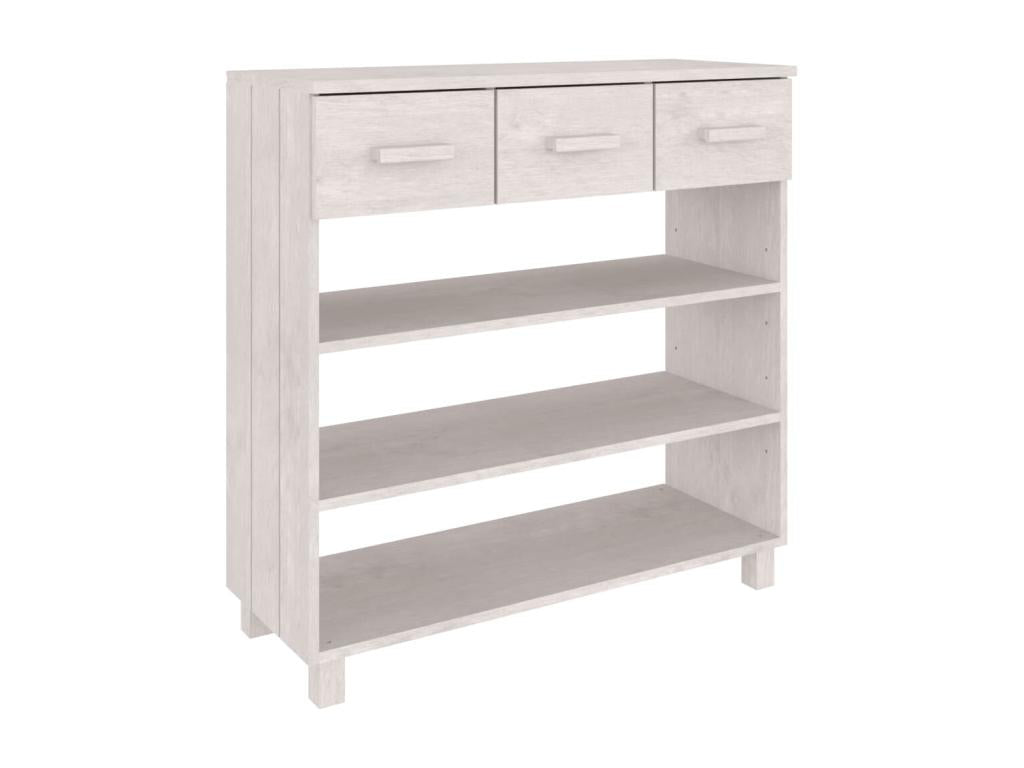 Table console Boisona Blanc 90x35x90 cm Bois massif de pin WRBY14828