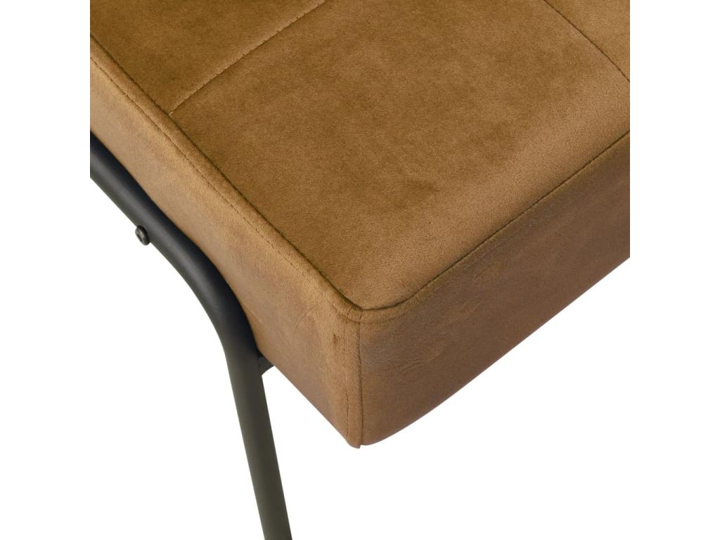 Chaise de détente 65x79x87 cm Marron Velours HZZL07732