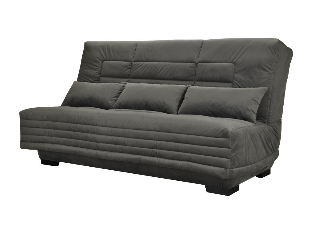 Canapé clic clac tissu avec rangement matelas Boisona 20cm Boisona 193cm-Couleur Gris foncé chiné UQOW64447