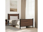 Cadre de lit en métal sans matelas chêne marron 80x200 cm BGEI15060