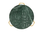 Table d'appoint effet marbre vert et pieds métal doré Boisona D 40cm GKRN57124