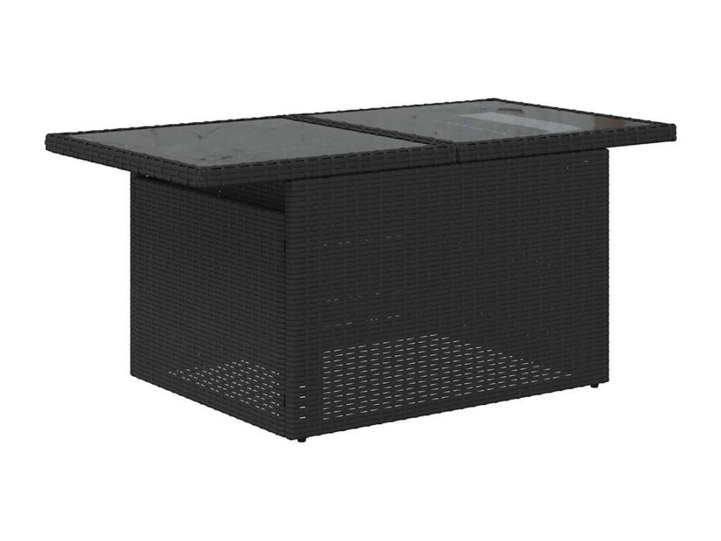 Salon de jardin 5 pièces avec coussins noir résine tressée XXYW43066