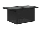 Salon de jardin 5 pièces avec coussins noir résine tressée XXYW43066