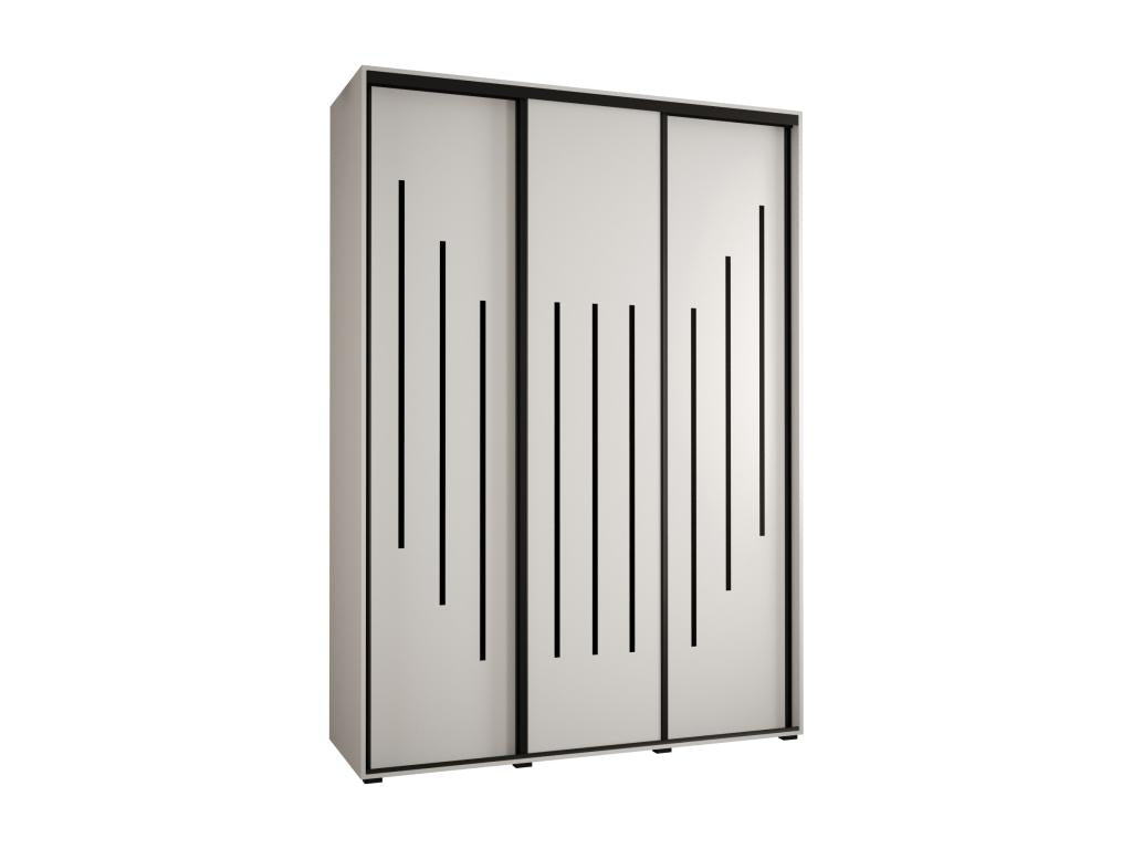 ARMOIRE Boisona 8 À PORTES COULISSANTES 235.2/180/45 3 portes Blanc/Blanc/Noir WLHJ22026