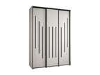 ARMOIRE Boisona 8 À PORTES COULISSANTES 235.2/180/45 3 portes Blanc/Blanc/Noir WLHJ22026