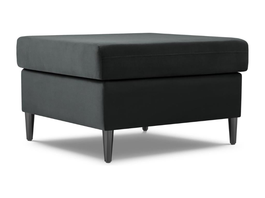 Boisona - Pouf Boisona en velours gris foncé - 70x70x45cm DLUT49002
