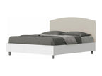 Lit avec sommier 160x190 structure frêne blanc tête de lit similicuir Boisona IXCD15154