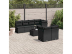 Salon de jardin 8 pièces avec coussins noir résine tressée PUYK94806
