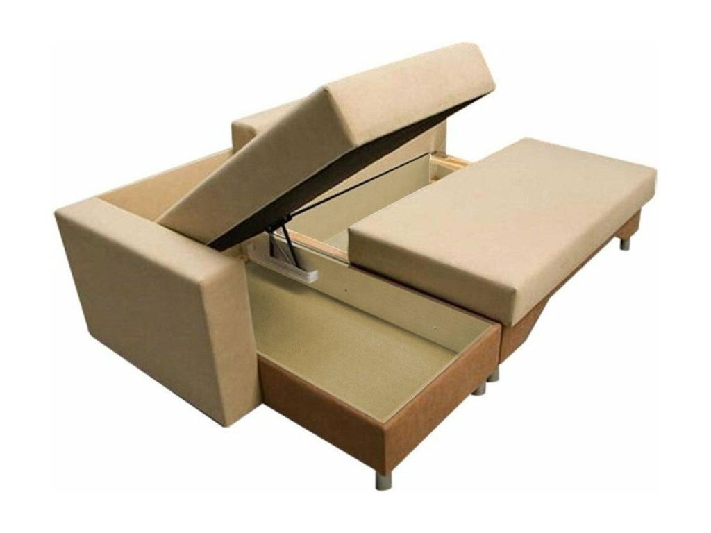 Canapé d'angle Boisona 100 Bleu Fonction de couchage Boîte de literie 215x133x95cm BDON36189