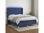 Sommier à Boisona de lit matelas et LED Bleu 140x190 cm Tissu YOKS64749