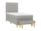 Sommier à Boisona de lit avec matelas Gris clair 90x200 cm Tissu FYSO87772