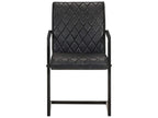 Chaises de salle à manger cantilever 2 pcs Noir Cuir véritable 2 MQXB07290