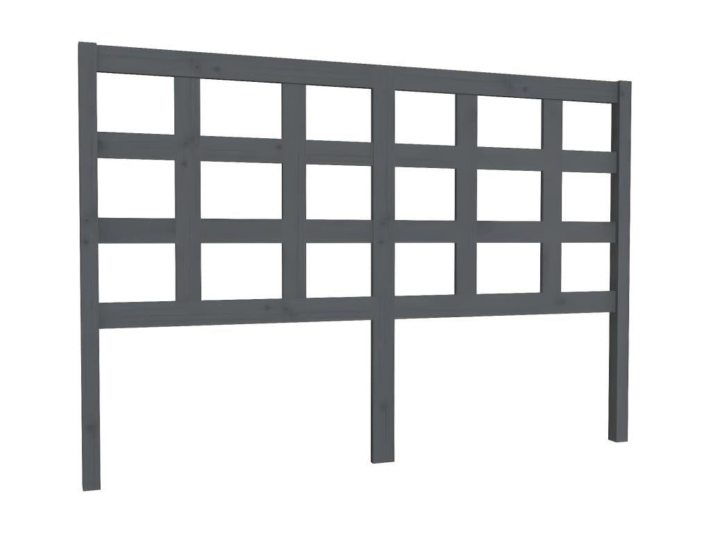 Lit en bois massif gris, 145,5 x 4 x 100 cm