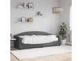 Lit de jour avec matelas gris foncé 80x200 cm tissu SONS78320