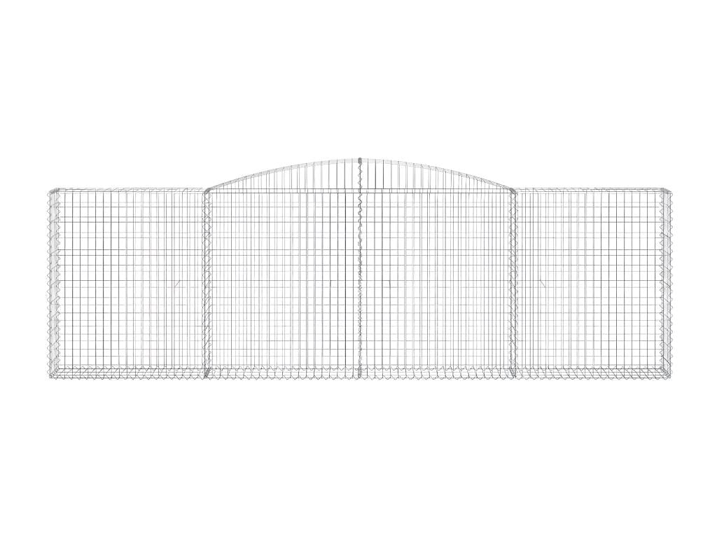 Paniers à gabions arqués 7 pièces 400x30x120/140 cm Fer galvanisé WDSU61166