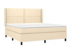 Sommier à Boisona de lit matelas LED Crème 180x200 cm Tissu QCFK10279