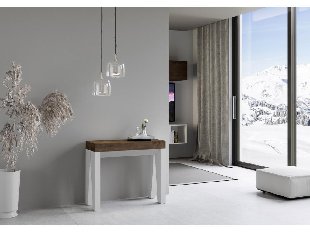 Console extensible 90x40/196 cm Boisona Petit dessus Noyer - structure Frêne Blanc FSNP18317