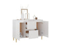 Buffet blanc brillant 101x35x70 cm bois d'ingénierie SMOQ57957