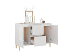 Buffet blanc brillant 101x35x70 cm bois d'ingénierie SMOQ57957