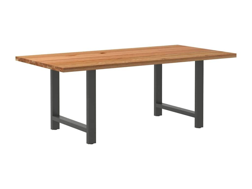 Table à manger marron clair bois de chêne massif rectangulaire QCMZ72494
