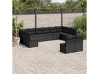 Salon de jardin 12 pcs avec coussins noir résine tressée YUBW03991