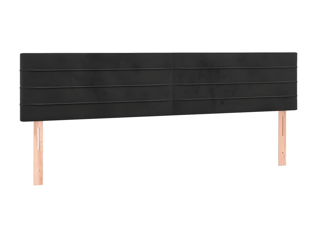 Lit à sommier tapissier et matelas Noir 200x200 Velours 3 XXRF37719