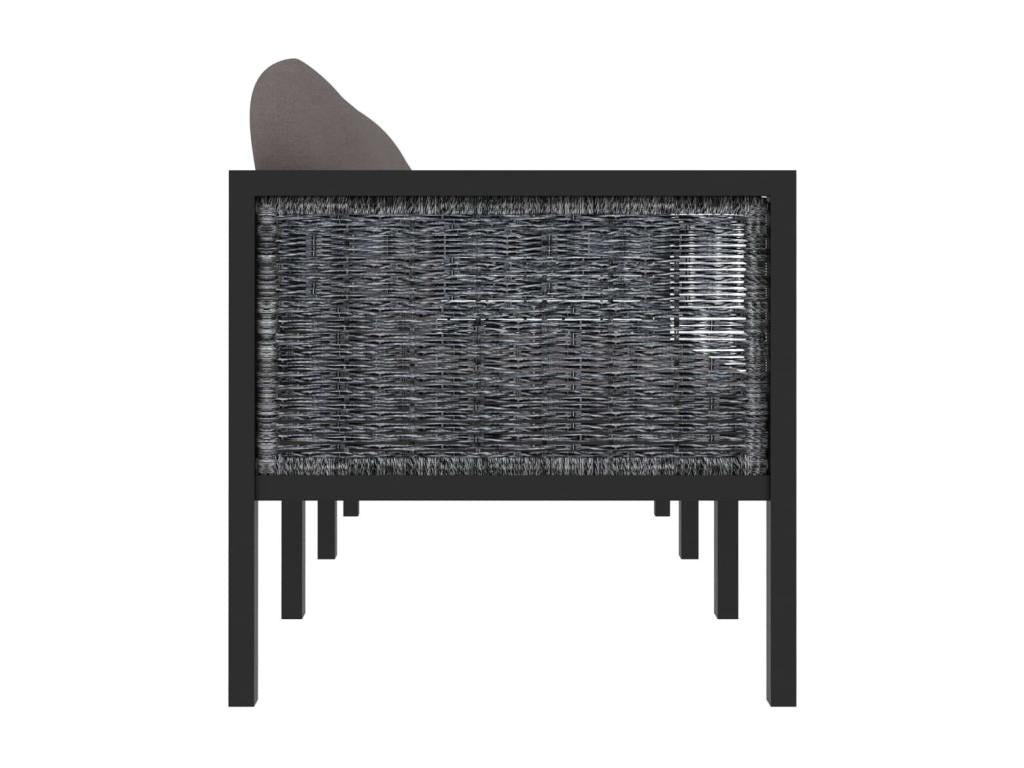 Canapé en résine tressée grise