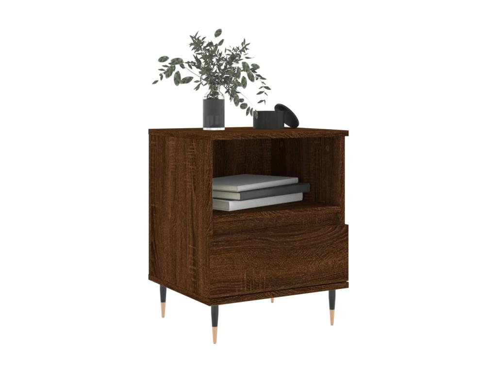 Tables de chevet 2 pcs chêne marron 40x35x50 bois ingénierie BVDQ05533