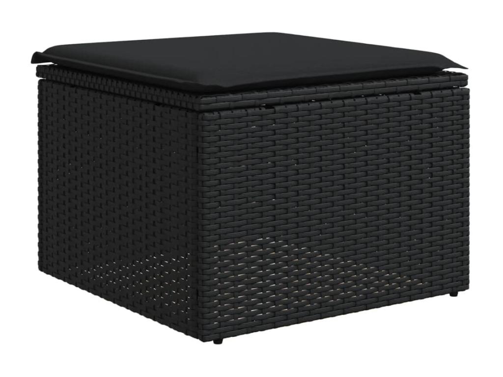 Salon de jardin 7 pcs avec coussins noir résine tressée ALVH00085