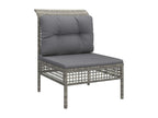 Salon de jardin 8 pièces avec coussins Gris Résine tressée JTFV95901