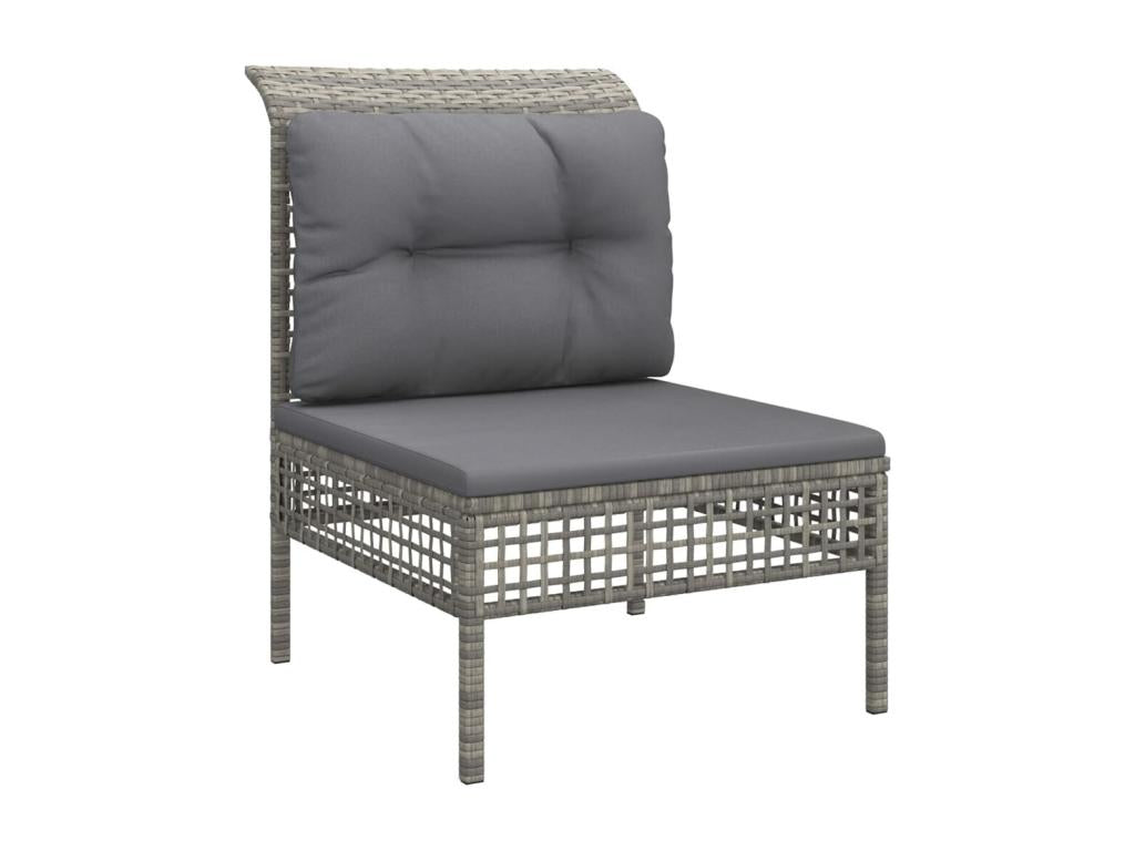 Salon de jardin 8 pièces avec coussins Gris Résine tressée JTFV95901