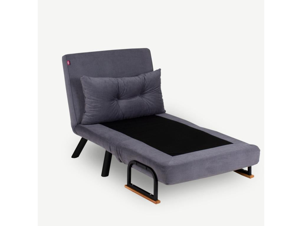 Fauteuil convertible tissu Boisona-Couleur Gris-Fauteuil 1 place EFWO13462