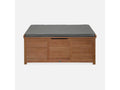 Coffre de jardin en bois 200L - Caja gris- 125x60cm rangement coussins avec 2 vérins et poignées PNSW64681