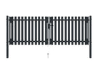 Portail de clôture à double porte Acier 306x125 Anthracite AVGF83232