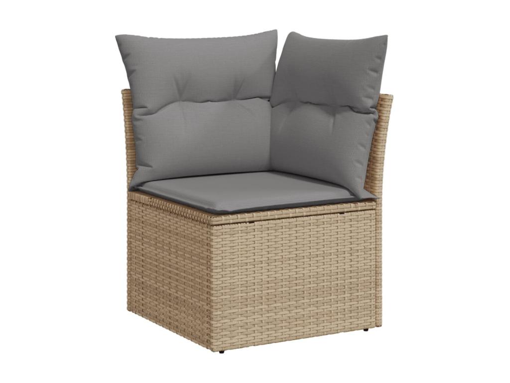 Ensemble de mobilier de jardin en résine tressée beige - dlz1766582046238