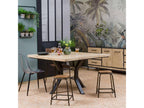 Table à manger carrée en bois de manguier et métal Ci-contre RRDT65286