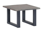 Table basse avec bord naturel Gris 60x60x40 cm Bois d'Boisona NLMW30519