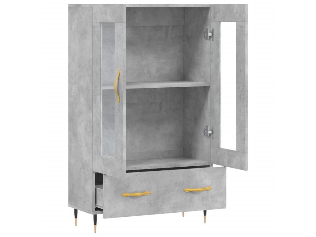 Buffet haut gris béton 69,5x31x115 cm bois d'ingénierie UGTB43511