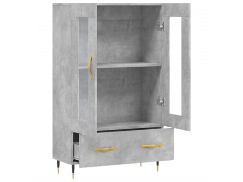 Buffet haut gris béton 69,5x31x115 cm bois d'ingénierie UGTB43511