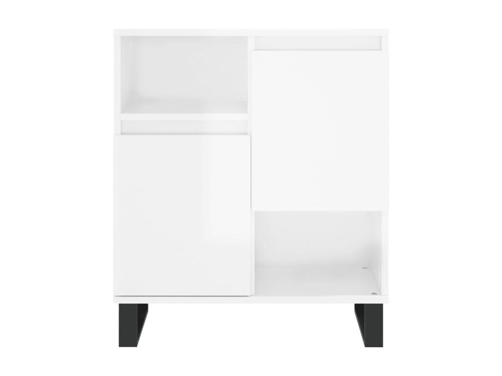Buffets 2 pcs blanc brillant bois d'ingénierie CQUR71581