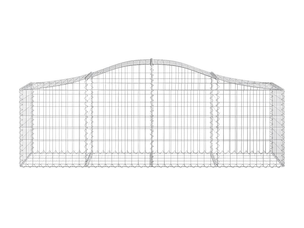 Paniers à gabions arqués 3 pièces 200x50x60/80 cm Fer galvanisé MITN93848