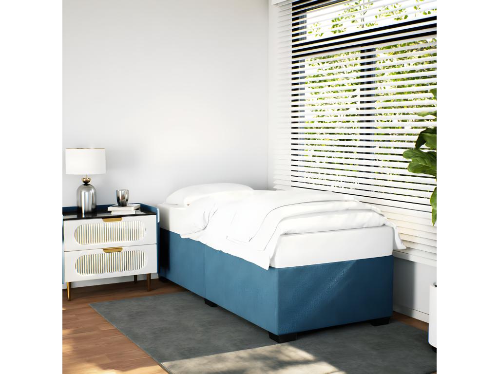 Cadre de lit bleu 90x200 cm velours NEER67798