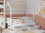 Lit Boisona 166 Simple avec un lit gigogne supplémentaire Blanc 90x190 - 90x200 Bois EOKA01197